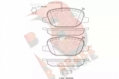 R BRAKE rb1996 -  Комплект тормозных колодок, дисковый тормоз